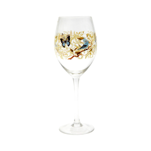 12 oz High Grade Wholesale Stocked 400ml Floral Crystal Stemware Wine Glass Goblet