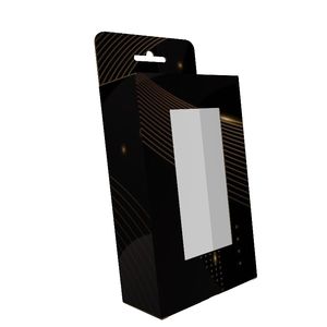 Dossiers en carton avec fenêtre dorée pour l'électronique, les parfums, les montres, les bijoux, gaufrage, recyclables, pelliculage brillant, vernissage - Product Image 1