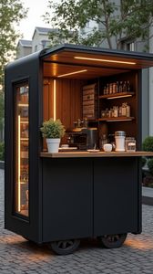 Xe đẩy thức ăn di động, nhà hàng di động cải tạo 10ft x 20ft, quầy bar lắp ghép, quán cà phê, cửa hàng thức ăn nhanh, quán cà phê di động - Product Image 5