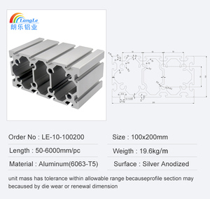 100x200 nhôm hợp kim hồ sơ công nghiệp nặng 100200 nhôm hồ sơ ép đùn CNC Router langle t khe cắm đùn - Product Image 2