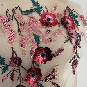 Kích thước lớn <span class=keywords><strong>sequin</strong></span> hạt thêu vải hoa vạt áo vá đính họa tiết ren hoa - Product Image 2