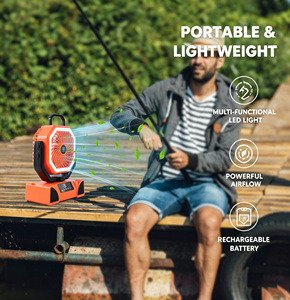 Portable Camping With Mist <b>Spray</b> Led Night Light 4 Wind Speeds Rechargeable Battery Powered Fan for Tent Picnic - Product Image 2