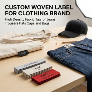 Étiquette tissée en satin pour vêtements et accessoires de luxe, étiquette personnalisée pour vêtements et uniformes de travail - Product Image 1
