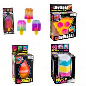 Jouet sensoriel anti-stress en forme de gâteau, pizza, cornet de crème glacée, Needoh Squishy Popsicle, jouet à presser - Product Image 1