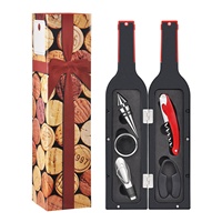 Nouvelle conception Ouyada, accessoires de bar les plus vendus, ensemble de 5 outils à vin, coffrets cadeaux en forme de bouteille, ensemble d'ouvre-bouteille à vin