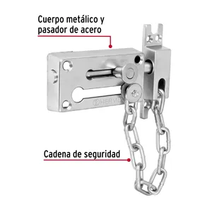 Bullone catena porta Master con 36 unità, finitura cromata opaca, HERMEX - Product Image 2