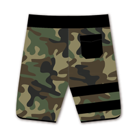 Shorts de plage pour hommes à imprimé camouflage hautement élastiques, logo de marque personnalisé, imperméables, pour l'été, le surf et la natation