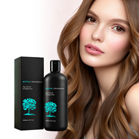 Shampoo à l'huile d'arbre à thé et à la menthe poivrée, nettoyage rafraîchissant pour le cuir chevelu et les cheveux, léger et volumineux