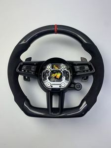 Volante de fibra de carbono brillante de base plana con pala de cambio roja de 12 marcas <span class=keywords><strong>SC</strong></span> para <span class=keywords><strong>Porsche</strong></span> <span class=keywords><strong>911</strong></span> 992 - Product Image 1