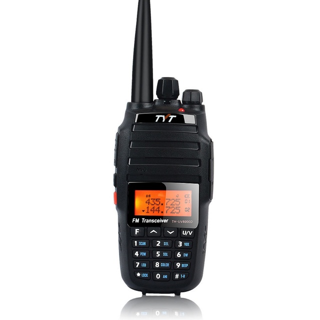 TH-UV8000D Analog Walkie-Talkie Transceiver Dual Band VHF/UHF Long Range Two Way Radio 5W IPX-1 Water Resistant 1000-1500mAh 3KM