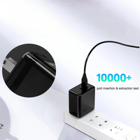Pengisi Daya Tahan Api GaN 65W Dual Type-C Colokan AS Adaptor Pengisian Cepat PD Pengisi Daya Portabel Khusus untuk Perjalanan untuk Earphone
