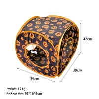 Nouveauté : Tunnel pliable pour chat, jouets à mâcher sur le thème de la citrouille d'Halloween pour chats