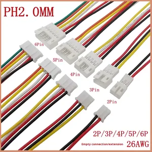 Conjunto de Cabos PH2.0mm 2P3P4P5P6P, Chicote de Expansão IP68, Isolado em PVC, Classificado para Eletrodomésticos, Personalizado 26AWG - Product Image 1