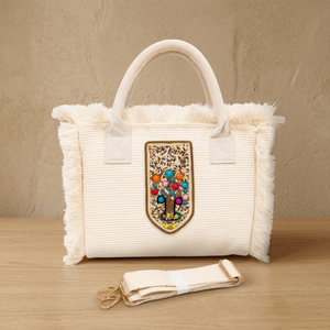 Custom Luxury Handwoven Straw Tote <b>Bag</b> Cowrie Shell Beaded Patch Raffia Beach <b>Bag</b> with <b>Fringe</b> Crossbody Strap Women Handbag - Product Image 5