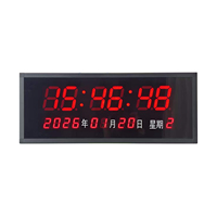 GPS-Synchronisierte LED Digitale Wanduhr Großes Display Zeit Datum Auto-Zeitsynchronisation Metallkonstruktion Quadratisches Design AC/POE-Betrieben