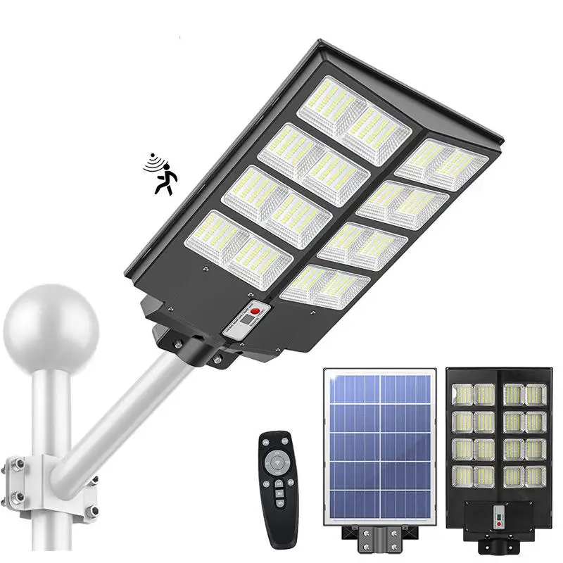 Aluminum Outdoor Solar Street Lamp With Remote Control Waterproof GardenHigh Quality Abs Housing High Lumens Solar Street Light