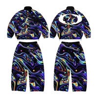 YSJY OEM Streetwear, sur mesure, ensembles de jogging en sublimation 2 pièces, surdimensionnés, fermeture éclair, style lettreman, survêtements Bamber, fabrication