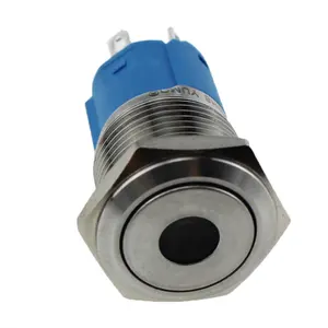 YUMOWELL high quality flat Metal Push button switch momentary 1NO 1NC with Dot LED of 16mm