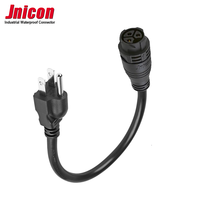 M19 Cable de entrada de alimentación de núcleo 3P autoblocante para iluminación de plantas Cable impermeable con conector de enchufe impermeable