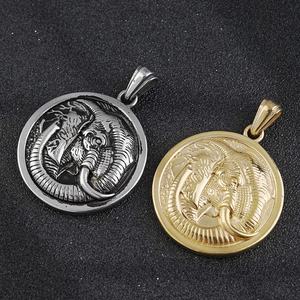 Nuevo Colgante de Moda de Acero Inoxidable con Diseño de Elefante Antiguo y Dios Indio, de Estaño Puro, para Hombre, Joyería Sencilla, Regalo al por Mayor para Creyentes - Product Image 3