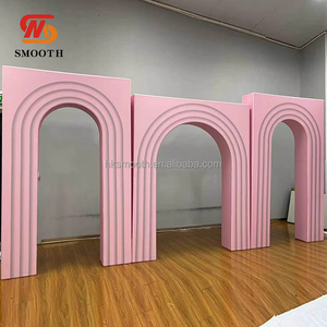 SMS Reusable Pink Fabric Wedding Arch <b>Frame</b> Lightweight Ceremony Party Arch <b>Backdrop</b> for Wedding Party Events - Product Image 3