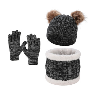 <span class=keywords><strong>Bonnet</strong></span> Chaud d'Hiver en Tricot Épais Doublé Polaire pour Bébé, <span class=keywords><strong>Ensemble</strong></span> <span class=keywords><strong>de</strong></span> <span class=keywords><strong>Gants</strong></span> Chauffants pour le <span class=keywords><strong>Cou</strong></span>, <span class=keywords><strong>Bonnet</strong></span> avec Pompon en Crochet pour Enfants - Product Image 4