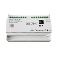 Atenuador de Fase de CA de 4 Canales DALI para Riel DIN, Admite Cargas Resistivas de 4*400W, Cargas LED de 4*200W, Carcasa de Plástico, Garantía de 5 Años