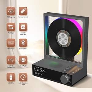 HOTT Lecteur <span class=keywords><strong>CD</strong></span> portable rétro pour 5.3, haut-parleur HiFi, batterie rechargeable 4000mAh, télécommande, veilleuse RGB, minuterie de sommeil - Product Image 2