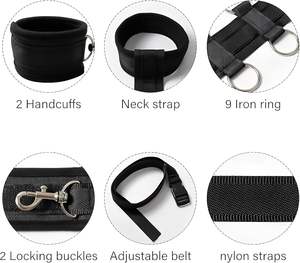 Ataduras <span class=keywords><strong>y</strong></span> Sujeciones Sexuales para Mujeres, Kit de Sumisión, Juego Sexual para Adultos, Cintas para Atar, Herramientas para la Cama <span class=keywords><strong>y</strong></span> Esposas, Collar para el Cuello - Product Image 6