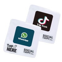 Logotipo personalizable Etiquetas de menú NFC Placa acrílica adhesiva de PVC impermeable RFID 13,56 MHz Mini etiqueta Google Review QR Code Table Sticker
