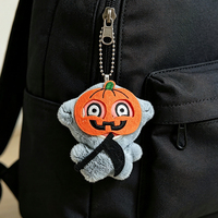 En gros Porte-clés en peluche Halloween, Pendentif monstre de dessin animé en peluche, Jouet en peluche doux, Breloques pour sac à dos, Décoration de fête, Cadeau