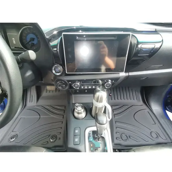 Tapete de carro antiderrapante 3d tpe, tapete de chão personalizado para toyota hilux (revo/rocco)