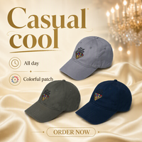 Casquette de baseball beige non structurée à 6 panneaux, style sportif et formel, en sergé, avec dos incurvé et motif feuilles/fruits, taille unique pour adulte (Échantillon gratuit)