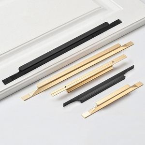 Nouvelles poignées de <span class=keywords><strong>porte</strong></span> d'armoires de <span class=keywords><strong>cuisine</strong></span> de meubles en aluminium invisibles minimalistes - Product Image 2