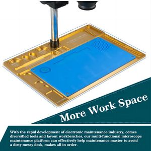 Groot Aluminium Basisbord 7x-45x Trinoculaire Stereomicroscoop Set Met Camera Voor Precisiesoldeer Herwerken - Product Image 3