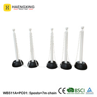 Poteau de signalisation en plastique Hengxing WB511A marron 850 mm en PE, barrière de sécurité pour chantier routier, avec chaîne et remplissage d'eau