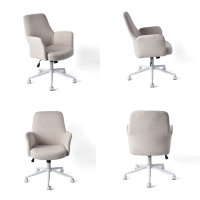 Chaise de bureau pivotante moderne à hauteur réglable CARLFORD, siège en contreplaqué, structure en acier inoxydable pour la maison/le bureau/l'atelier