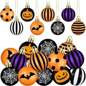 Nuevas Decoraciones de Halloween Transfronterizas, Modelo Estilo Halloween 2, Bolas de Plástico Mate Pintadas de 6CM, Accesorios para Decoración de Interiores - Product Image 1