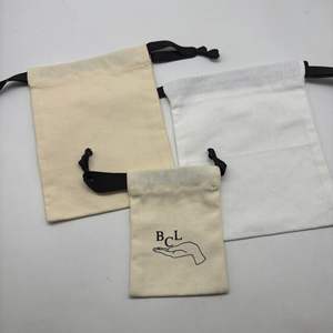 Eco Canvas Printed Cotton Linen Draw <b>String</b> <b>Bags</b> Packaging Custom Logo Drawstring <b>Bag</b> - Product Image 3