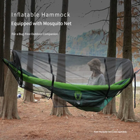 Vente en gros de balançoire hamac portable gonflable en polyester 200kg durable pour 2 personnes avec moustiquaire pour camping en plein air, OEM et ODM