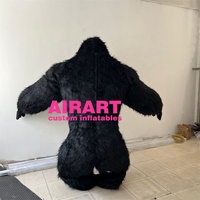 Costume de gorille gonflable en peluche de haute qualité, combinaison de gorille gonflable