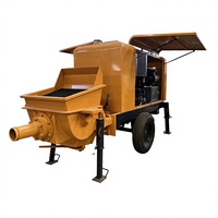 MINLE HBTS20-8-39R Bomba de Concreto Diésel de 39KW, Bomba de Cemento Móvil de 20m³/h para Viviendas Rurales y Construcción de Carreteras