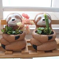 Pots de fleurs paresseux mignons petits Pots de plantes en résine plantes succulentes animaux jardinières Cactus plantes Pots d'intérieur jardinières décoration de la maison