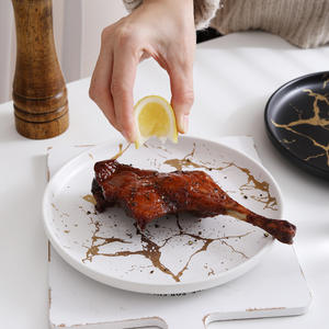 Kreative weste uropäische Keramik geschirr teller mit Marmor muster Backs teak Pizza Frühstücks desserts Teller - Product Image 3