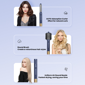 Sèche-cheveux 5-en-1 le plus vendu, outils de coiffage automatiques à air chaud en une seule étape, ensemble de brosses rotatives électriques à air chaud, lisseur de cheveux - Product Image 3