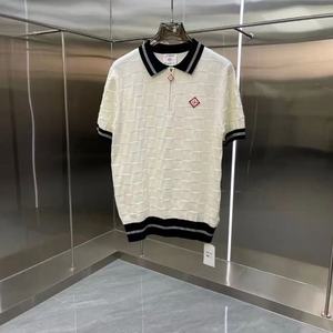 Maglione a Righe con Colletto Polo a Maniche Corte, Casual e Comodo, Versione di Alta Qualità per Uomo - Product Image 4