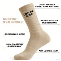 Chaussettes unisexe mi-mollet en nylon/coton respirantes, imprimées numériquement jacquard, personnalisables pour le yoga et la gym, faible MOQ, collection été