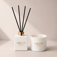 Diffuseur de parfum d'ambiance AIKUN à l'huile de rose arabe, flacon en verre, bâtonnets en rotin, pour hôtels et maisons, vente en gros