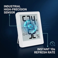 Termometer Digital Presisi Tinggi Higrometer Layar Besar Monitor Suhu dan Kelembapan Dalam Ruangan Sensor Perekam Maks/Min