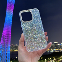 Vente en gros coque de téléphone de luxe en silicone Tpu résine époxy pailletée bling souple style Ins coréen pour iPhone 13 14 15 16 Pro Max